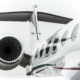 High Detailed Closeup View On Small White Private Business Jet Windows Engine